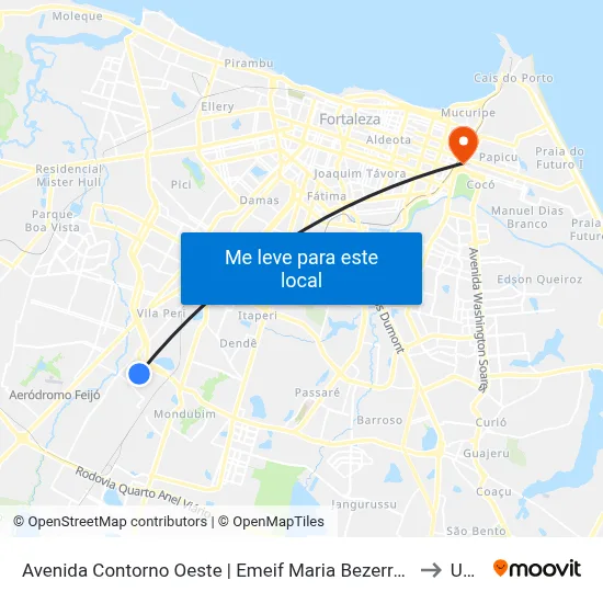 Avenida Contorno Oeste | Emeif Maria Bezerra Quevedo - Novo Mondubim to Uninta map
