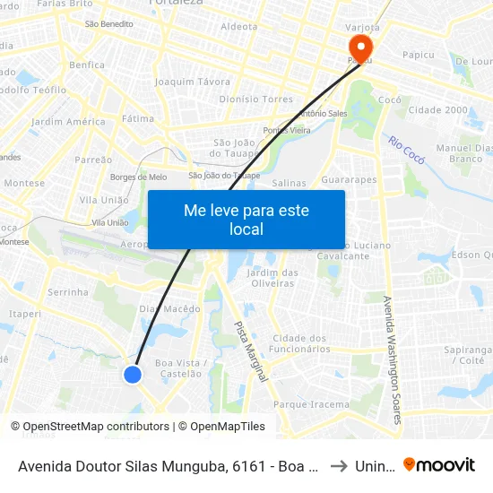 Avenida Doutor Silas Munguba, 6161 - Boa Vista to Uninta map