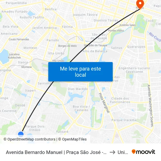 Avenida Bernardo Manuel | Praça São José - Mondubim to Uninta map