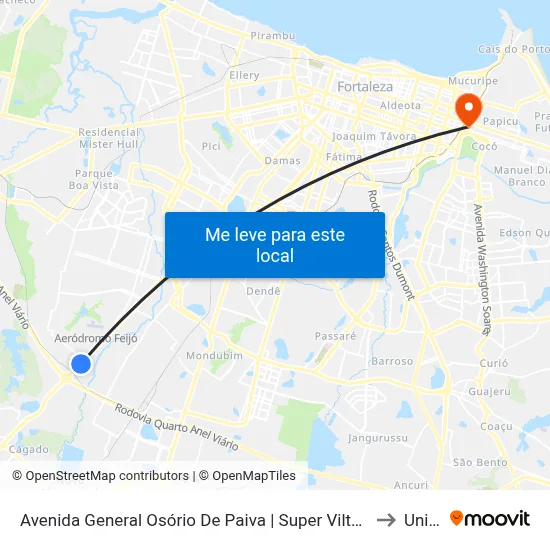 Avenida General Osório De Paiva | Super Vilton - Alto Alegre to Uninta map
