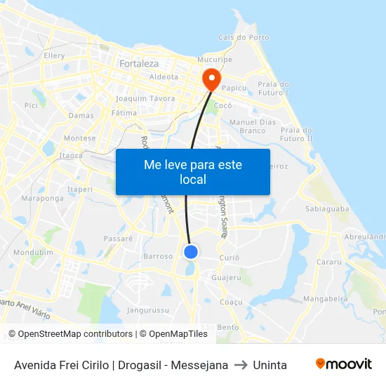 Avenida Frei Cirilo | Drogasil - Messejana to Uninta map
