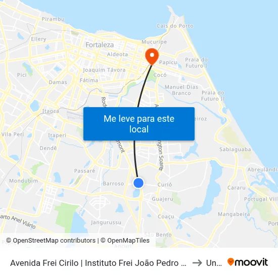 Avenida Frei Cirilo | Instituto Frei João Pedro De Sexto - Messejana to Uninta map