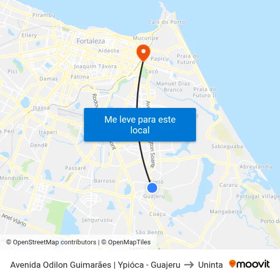 Avenida Odilon Guimarães | Ypióca - Guajeru to Uninta map
