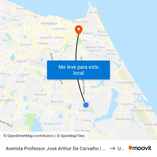 Avenida Professor José Arthur De Carvalho | Em João Saraiva Leão - Guajeru to Uninta map