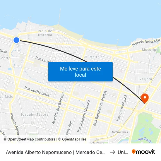 Avenida Alberto Nepomuceno | Mercado Central - Centro to Uninta map