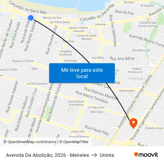 Avenida Da Abolição, 2026 - Meireles to Uninta map