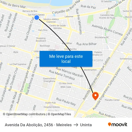Avenida Da Abolição, 2456 - Meireles to Uninta map