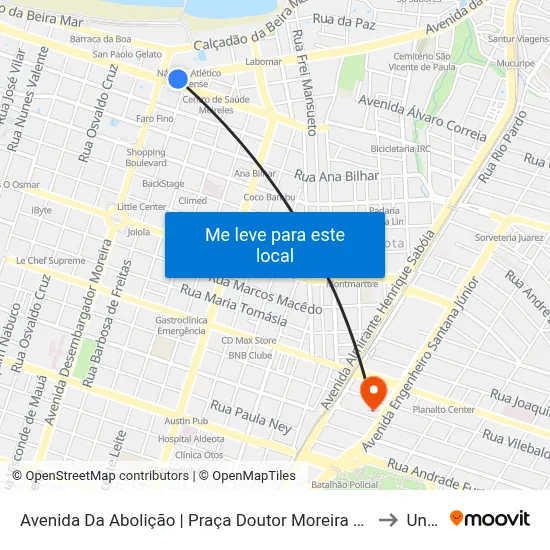 Avenida Da Abolição | Praça Doutor Moreira De Souza - Meireles to Uninta map