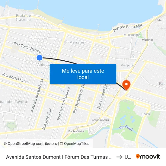 Avenida Santos Dumont | Fórum Das Turmas Recursais Dolor Barreira - Aldeota to Uninta map
