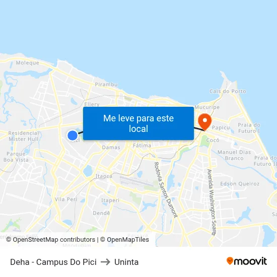 Deha - Campus Do Pici to Uninta map