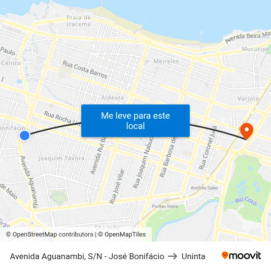 Avenida Aguanambi, S/N - José Bonifácio to Uninta map