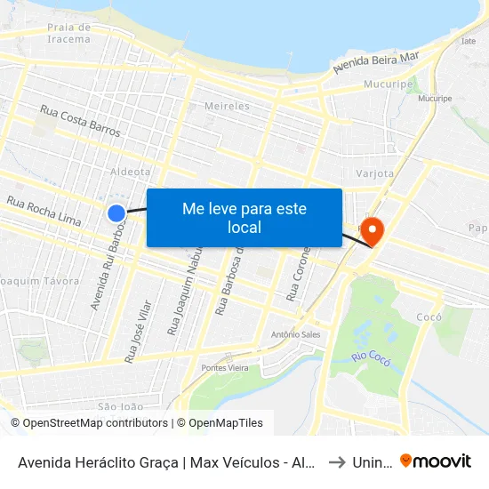 Avenida Heráclito Graça | Max Veículos - Aldeota to Uninta map
