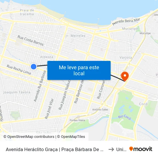 Avenida Heráclito Graça | Praça Bárbara De Alencar - Aldeota to Uninta map