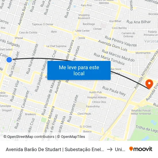 Avenida Barão De Studart | Subestação Enel - Aldeota to Uninta map
