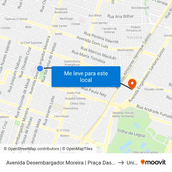 Avenida Desembargador Moreira | Praça Das Flores - Aldeota to Uninta map