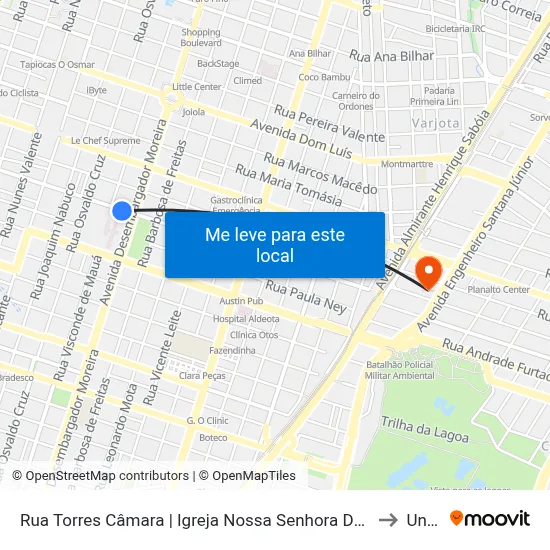 Rua Torres Câmara | Igreja Nossa Senhora Das Graças - Aldeota to Uninta map