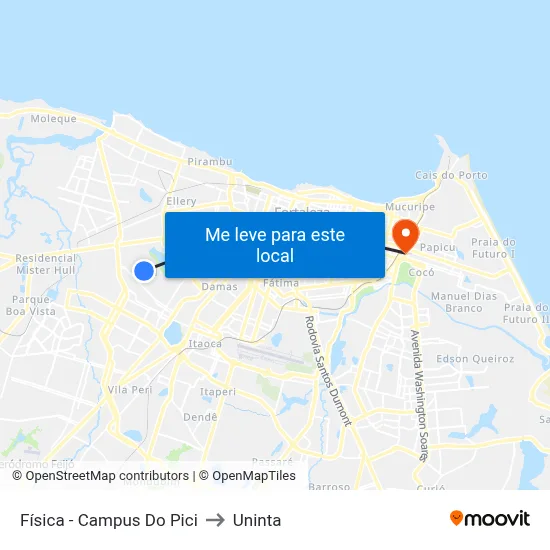 Física - Campus Do Pici to Uninta map