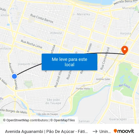 Avenida Aguanambi | Pão De Açúcar - Fátima to Uninta map