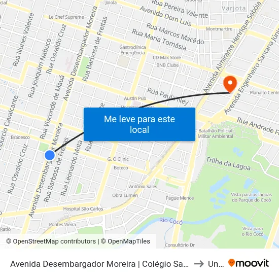 Avenida Desembargador Moreira | Colégio Santo Inácio - Dionísio Torres to Uninta map