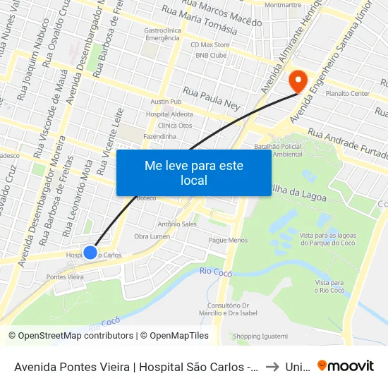 Avenida Pontes Vieira | Hospital São Carlos - Dionísio Torres to Uninta map