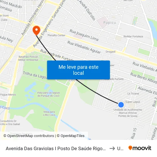 Avenida Das Graviolas I Posto De Saúde Rigoberto Romero - Cidade 2000 to Uninta map