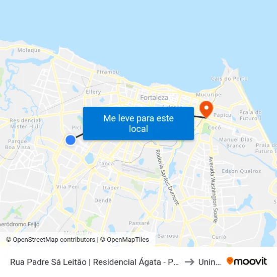 Rua Padre Sá Leitão | Residencial Ágata - Pici to Uninta map