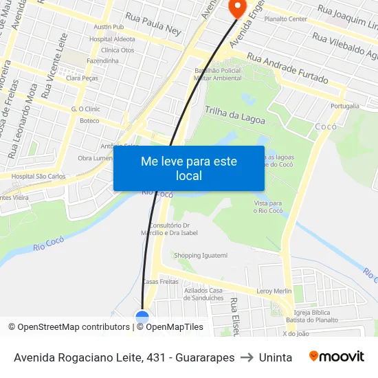 Avenida Rogaciano Leite, 431 - Guararapes to Uninta map
