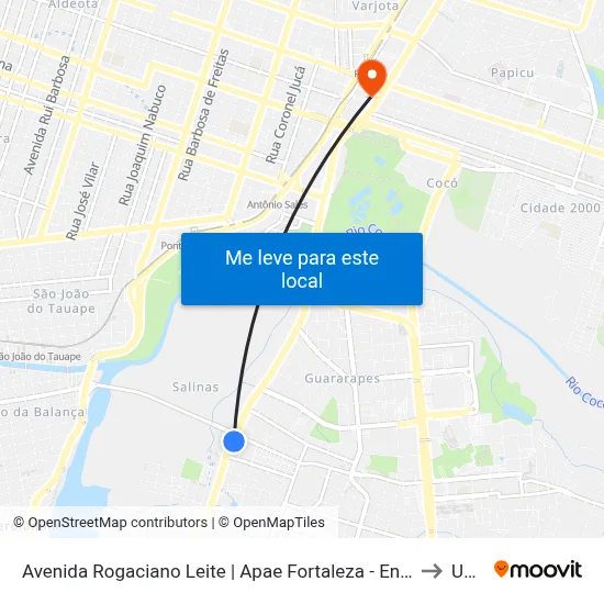 Avenida Rogaciano Leite | Apae Fortaleza - Engenheiro Luciano Cavalcante to Uninta map