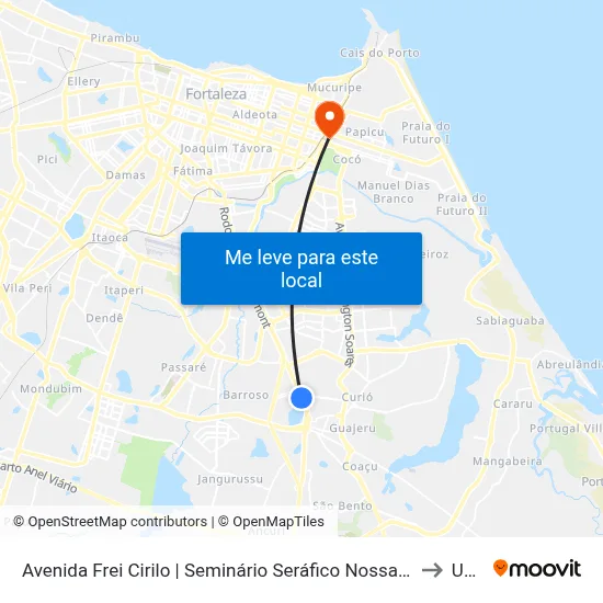 Avenida Frei Cirilo | Seminário Seráfico Nossa Senhora Do Brasil - Messejana to Uninta map