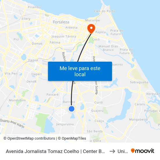 Avenida Jornalista Tomaz Coelho | Center Box - Jangurussu to Uninta map