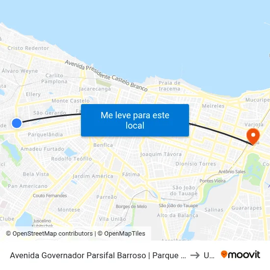 Avenida Governador Parsifal Barroso | Parque Rachel De Queiroz - Presidente Kennedy to Uninta map