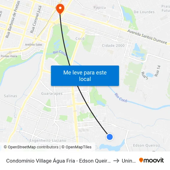 Condomínio Village Água Fria - Edson Queiroz to Uninta map