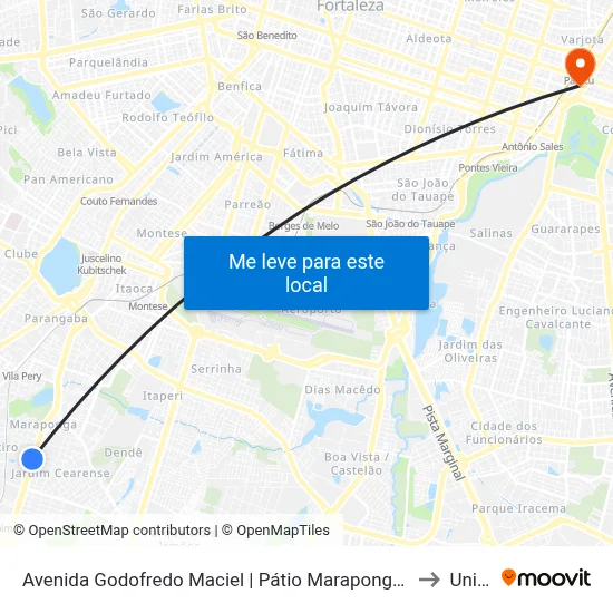 Avenida Godofredo Maciel | Pátio Maraponga - Maraponga to Uninta map