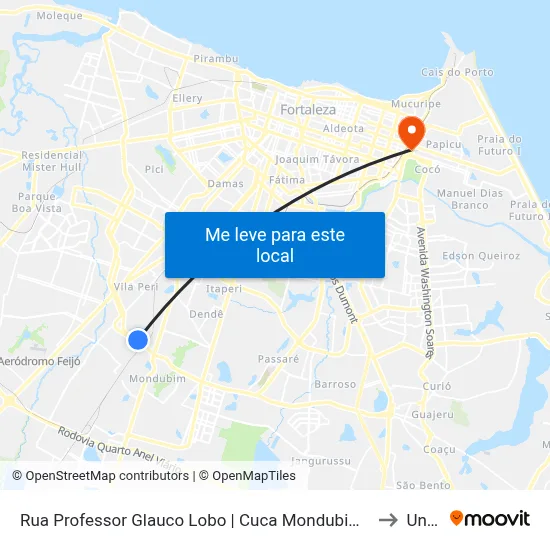 Rua Professor Glauco Lobo | Cuca Mondubim - Novo Mondubim to Uninta map