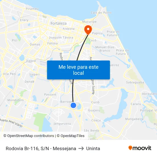 Rodovia Br-116, S/N - Messejana to Uninta map