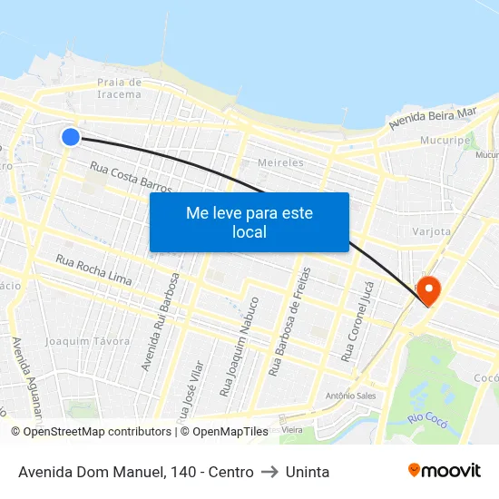 Avenida Dom Manuel, 140 - Centro to Uninta map