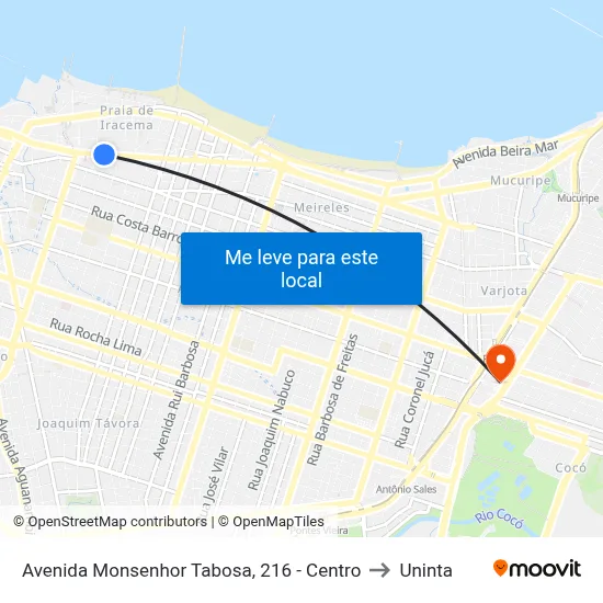 Avenida Monsenhor Tabosa, 216 - Centro to Uninta map
