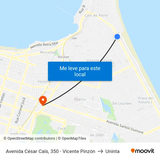 Avenida César Cals, 350 - Vicente Pinzón to Uninta map