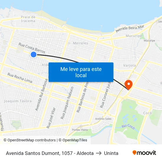 Avenida Santos Dumont | Bs Tower - Centro to Uninta map