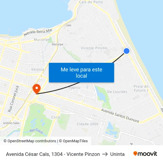 Avenida César Cals, 1304 - Vicente Pinzon to Uninta map