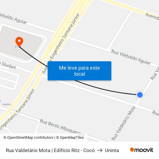 Rua Valdetário Mota | Edifício Ritz - Cocó to Uninta map