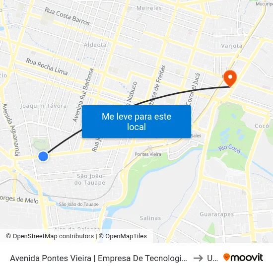 Avenida Pontes Vieira | Empresa De Tecnologia Da Informação Do Ceará - São João Do Tauape to Uninta map