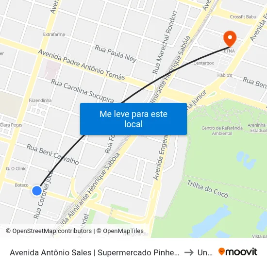 Avenida Antônio Sales | Supermercado Pinheiro - Dionísio Torres to Uninta map