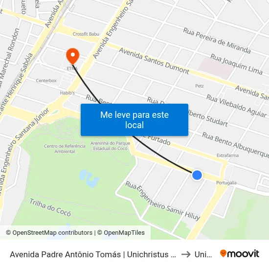 Avenida Padre Antônio Tomás | Unichristus - Cocó to Uninta map