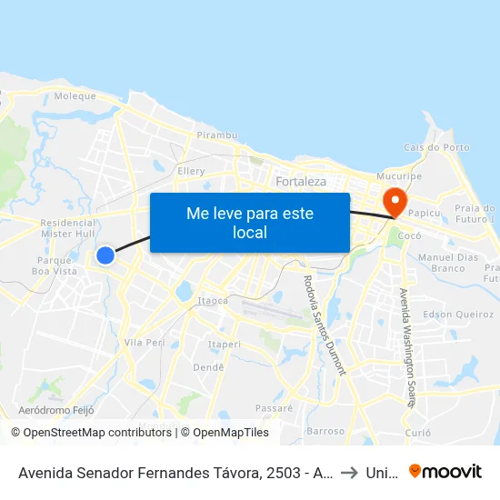 Avenida Senador Fernandes Távora, 2503 - Autran Nunes to Uninta map