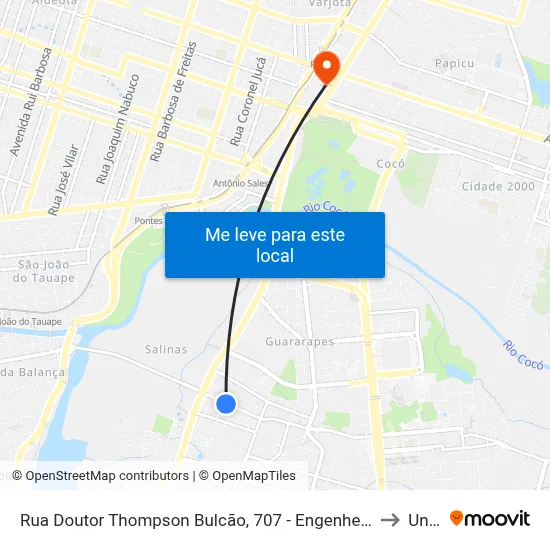 Rua Doutor Thompson Bulcão, 707 - Engenheiro Luciano Cavalcante to Uninta map