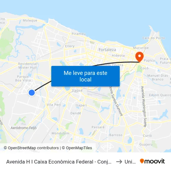 Avenida H I Caixa Econômica Federal - Conjunto Ceará to Uninta map