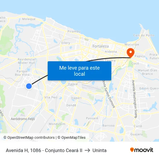 Avenida H, 1086 - Conjunto Ceará II to Uninta map