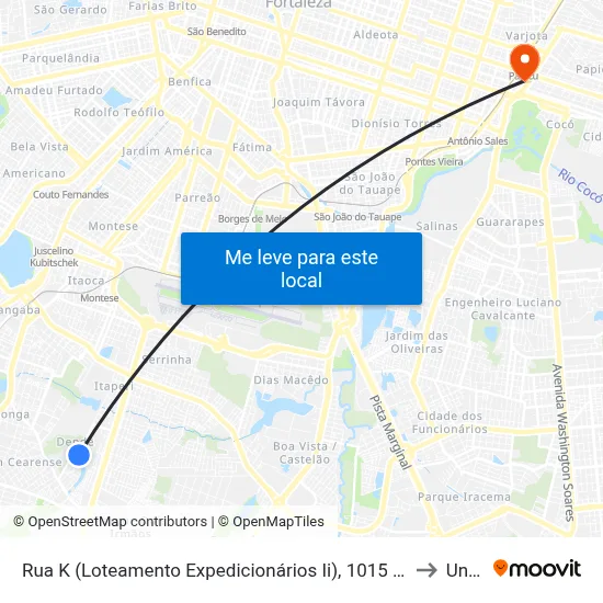 Rua K (Loteamento Expedicionários Ii), 1015 - Rachel De Queiroz to Uninta map