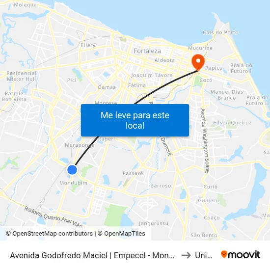 Avenida Godofredo Maciel | Empecel - Mondubim to Uninta map
